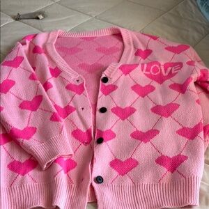 Love Heart Pink Cardigan